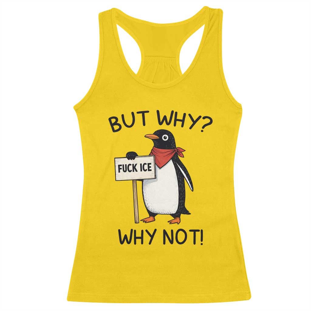 Fck ICE Racerback Tank Top Nihilist Penguin Anti-Government Meme