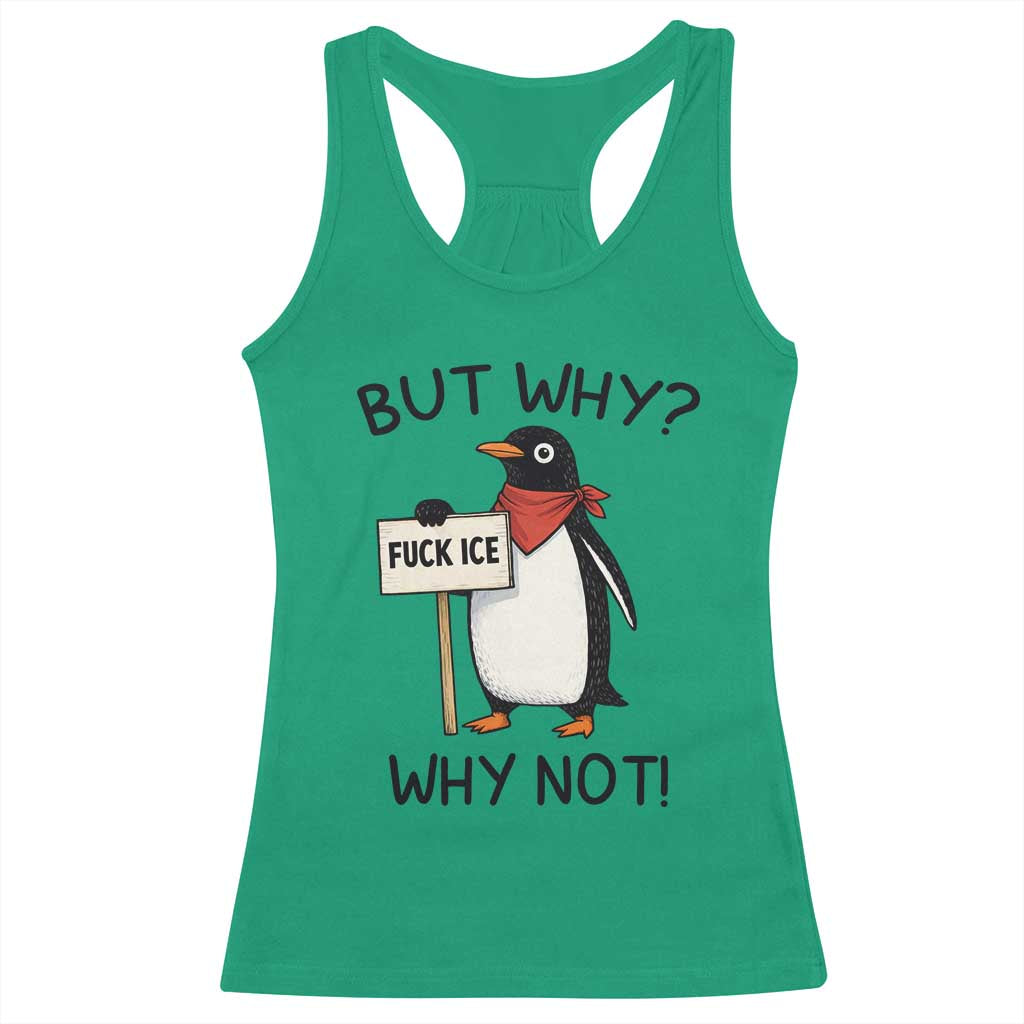 Fck ICE Racerback Tank Top Nihilist Penguin Anti-Government Meme