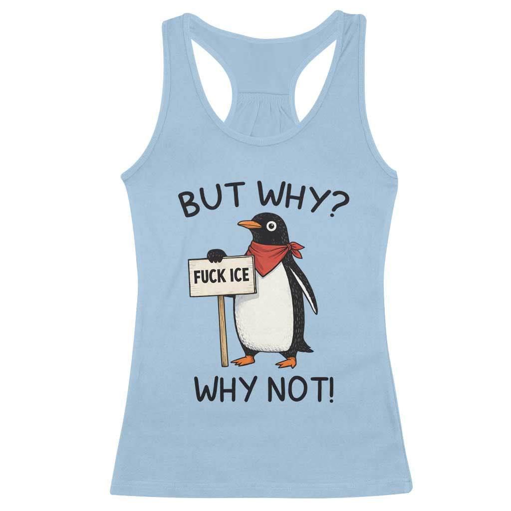 Fck ICE Racerback Tank Top Nihilist Penguin Anti-Government Meme