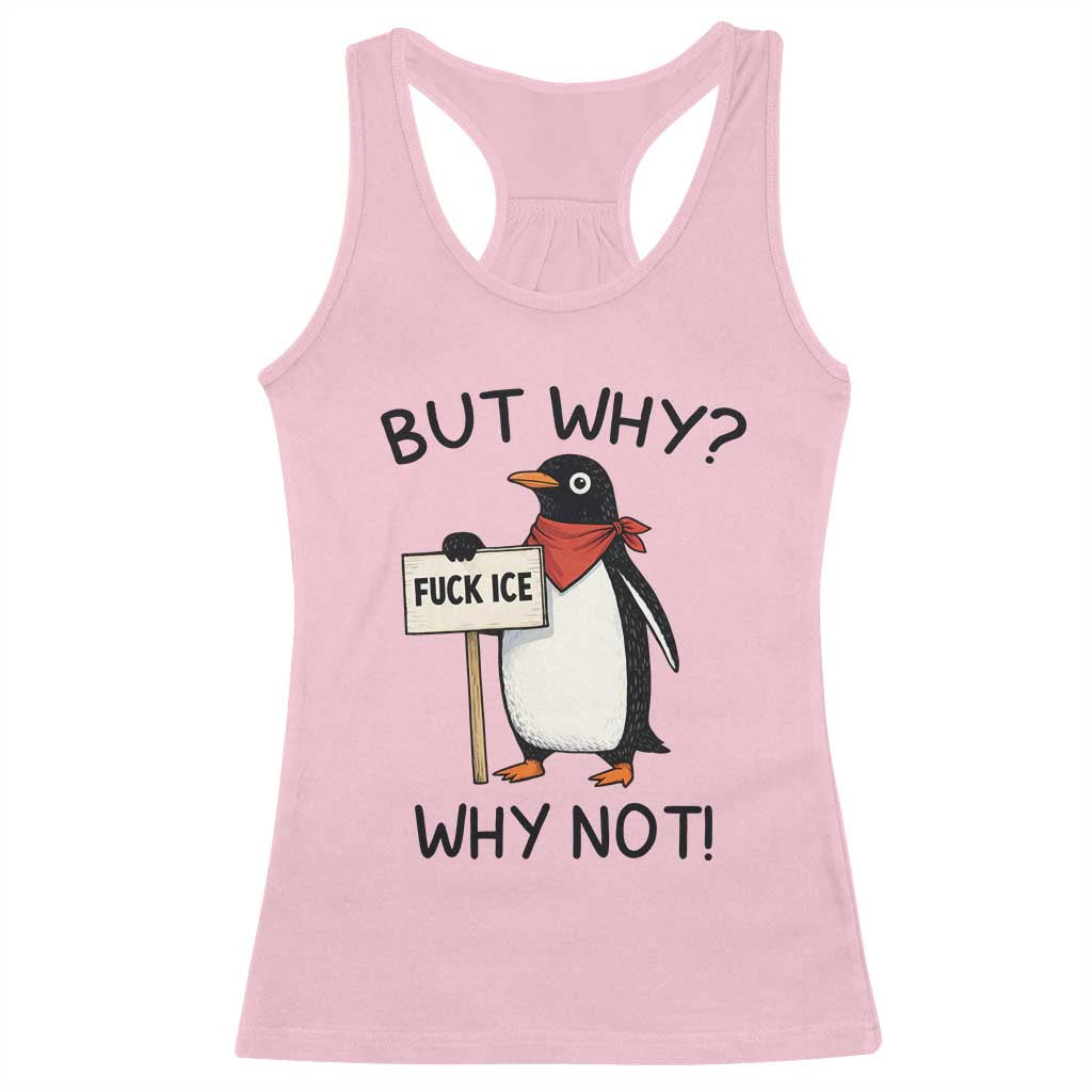 Fck ICE Racerback Tank Top Nihilist Penguin Anti-Government Meme
