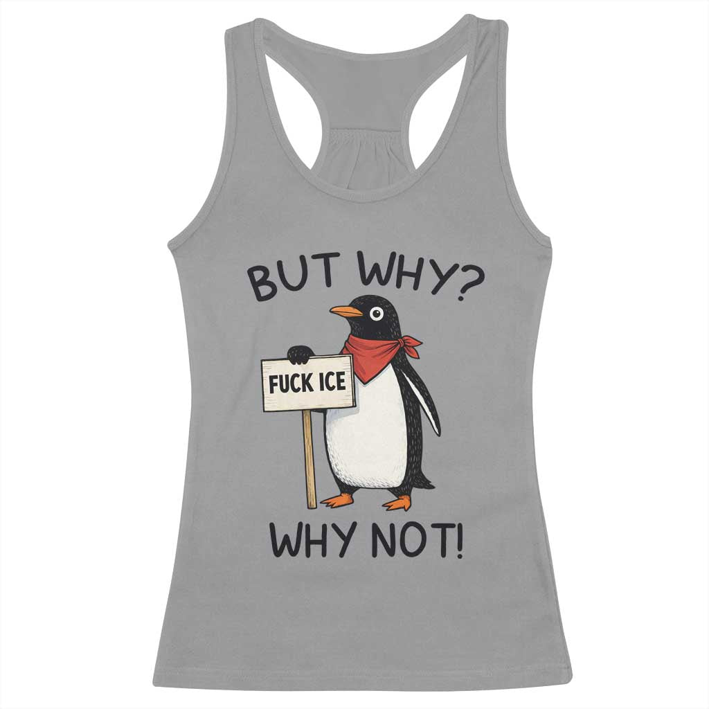 Fck ICE Racerback Tank Top Nihilist Penguin Anti-Government Meme