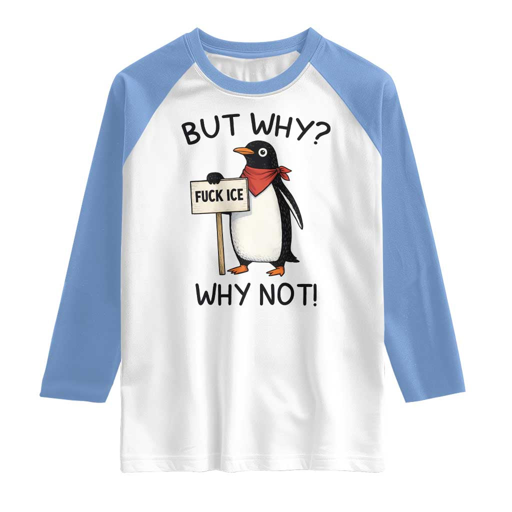 Fck ICE Raglan Shirt Nihilist Penguin Anti-Government Meme