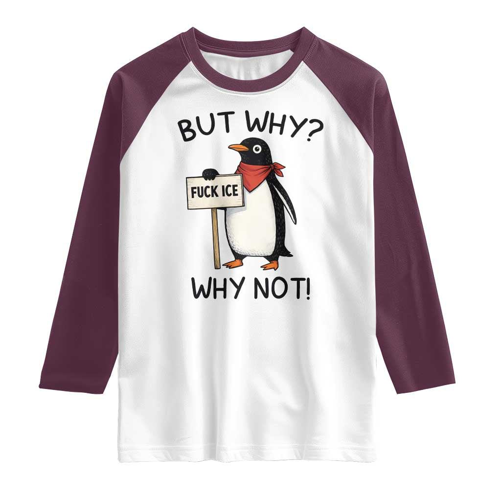 Fck ICE Raglan Shirt Nihilist Penguin Anti-Government Meme
