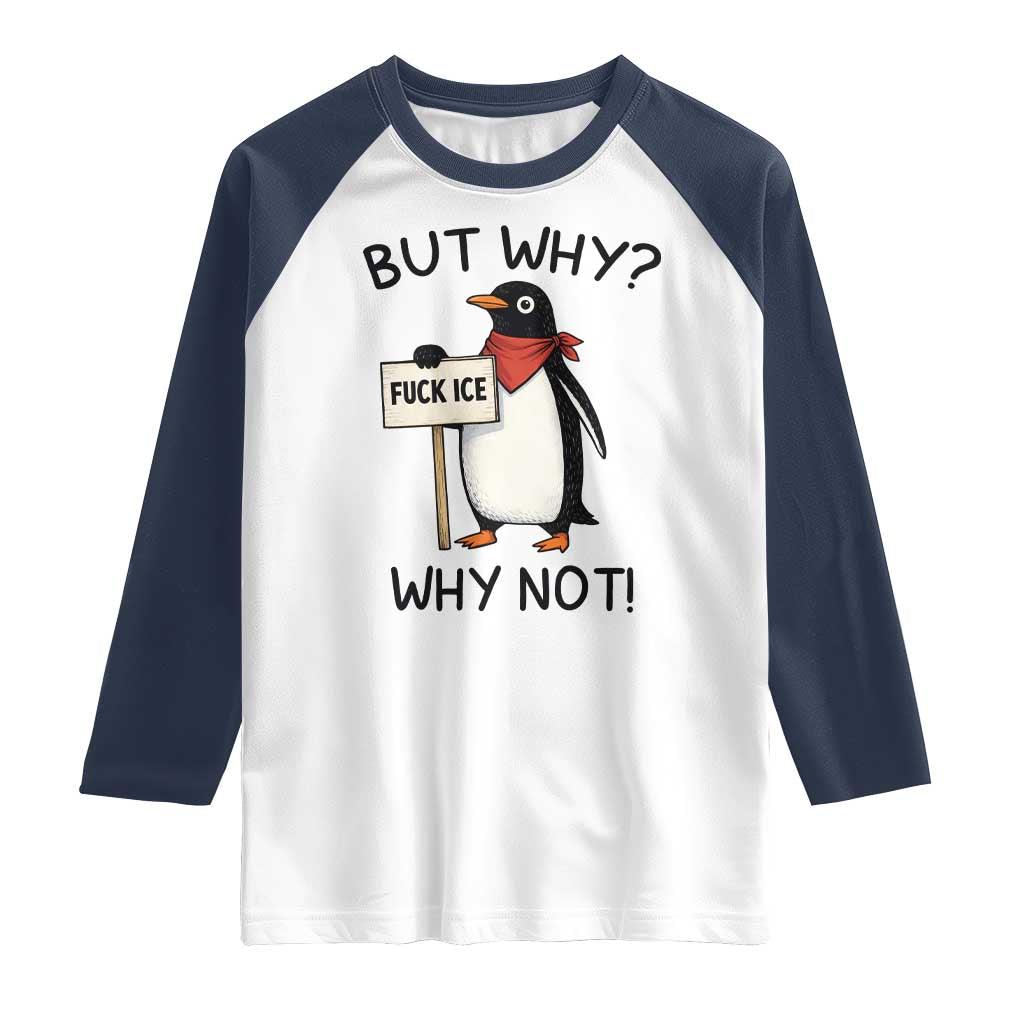 Fck ICE Raglan Shirt Nihilist Penguin Anti-Government Meme