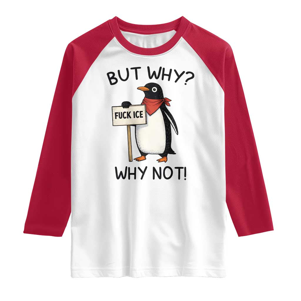 Fck ICE Raglan Shirt Nihilist Penguin Anti-Government Meme