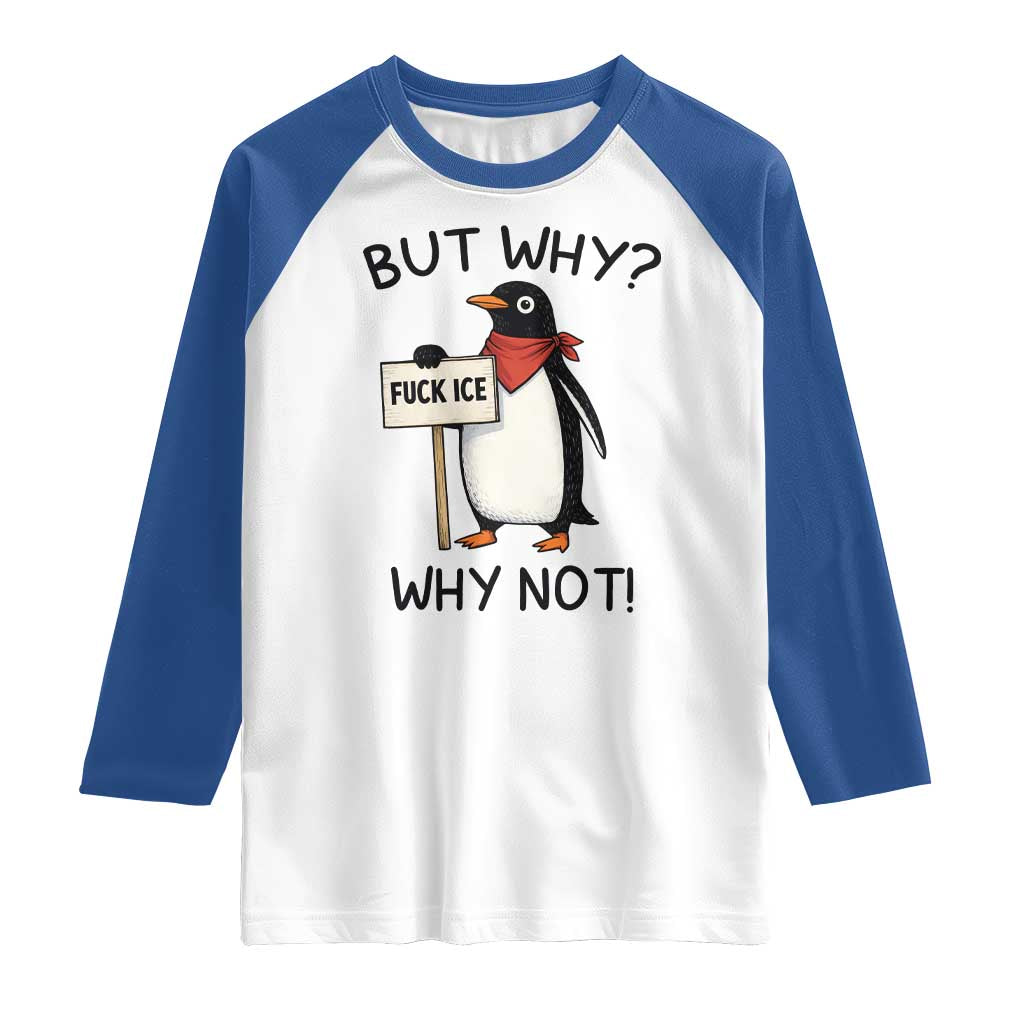 Fck ICE Raglan Shirt Nihilist Penguin Anti-Government Meme