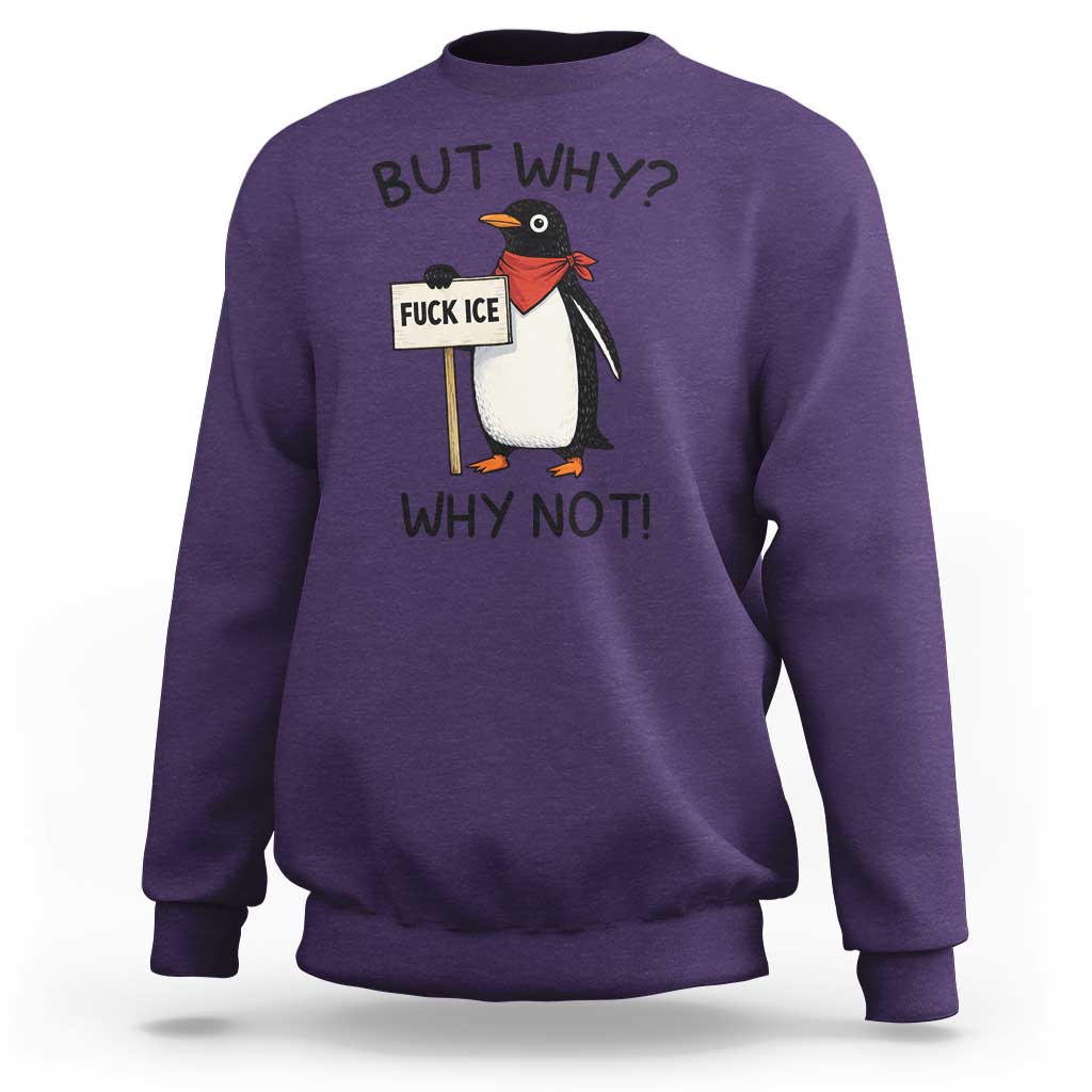 Fck ICE Sweatshirt Nihilist Penguin Anti-Government Meme