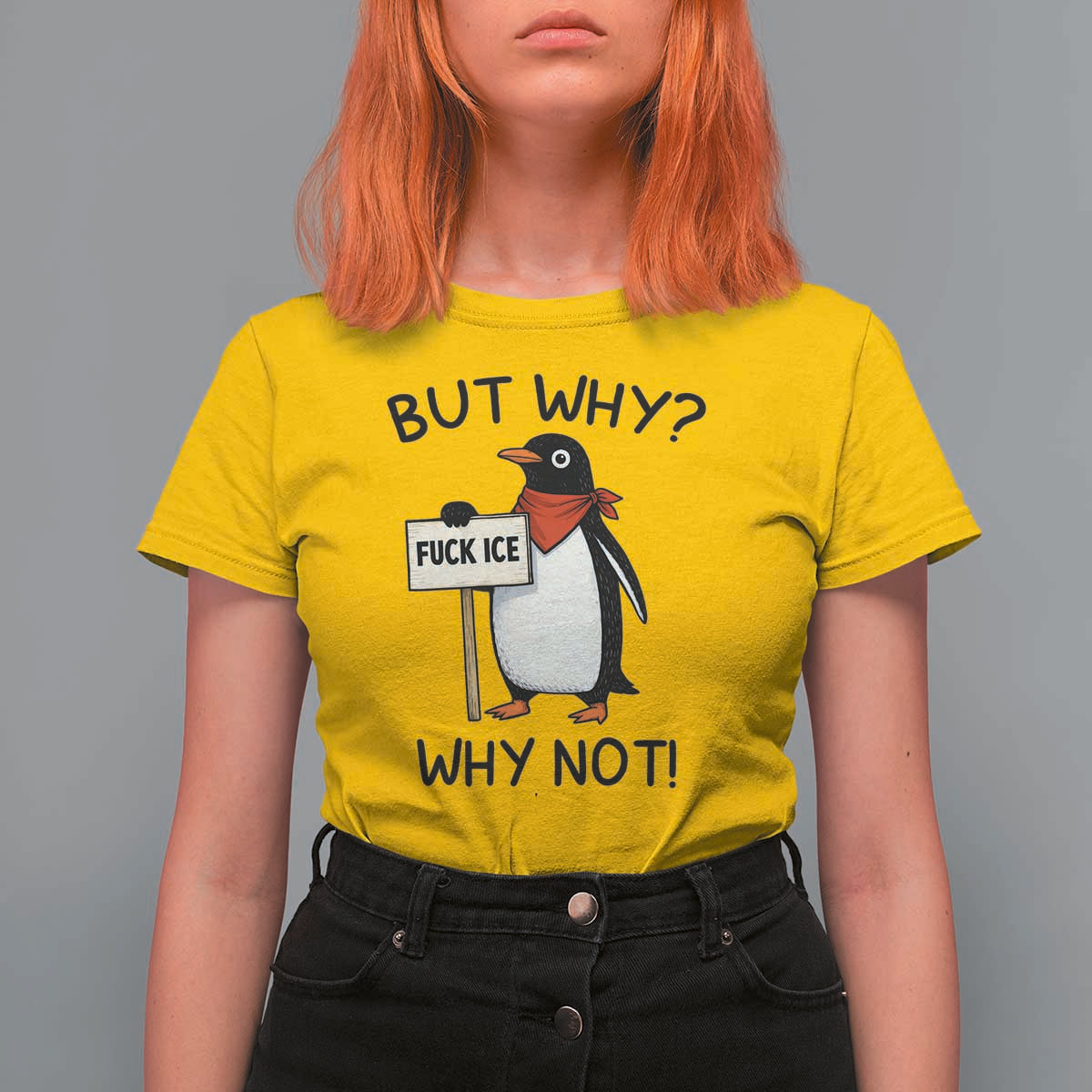 Fck ICE T Shirt For Women Nihilist Penguin Anti-Government Meme