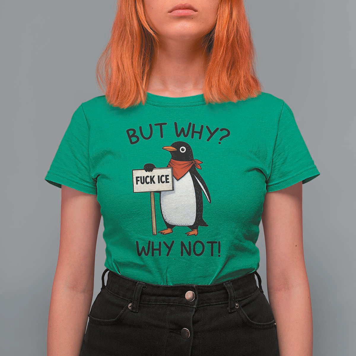 Fck ICE T Shirt For Women Nihilist Penguin Anti-Government Meme