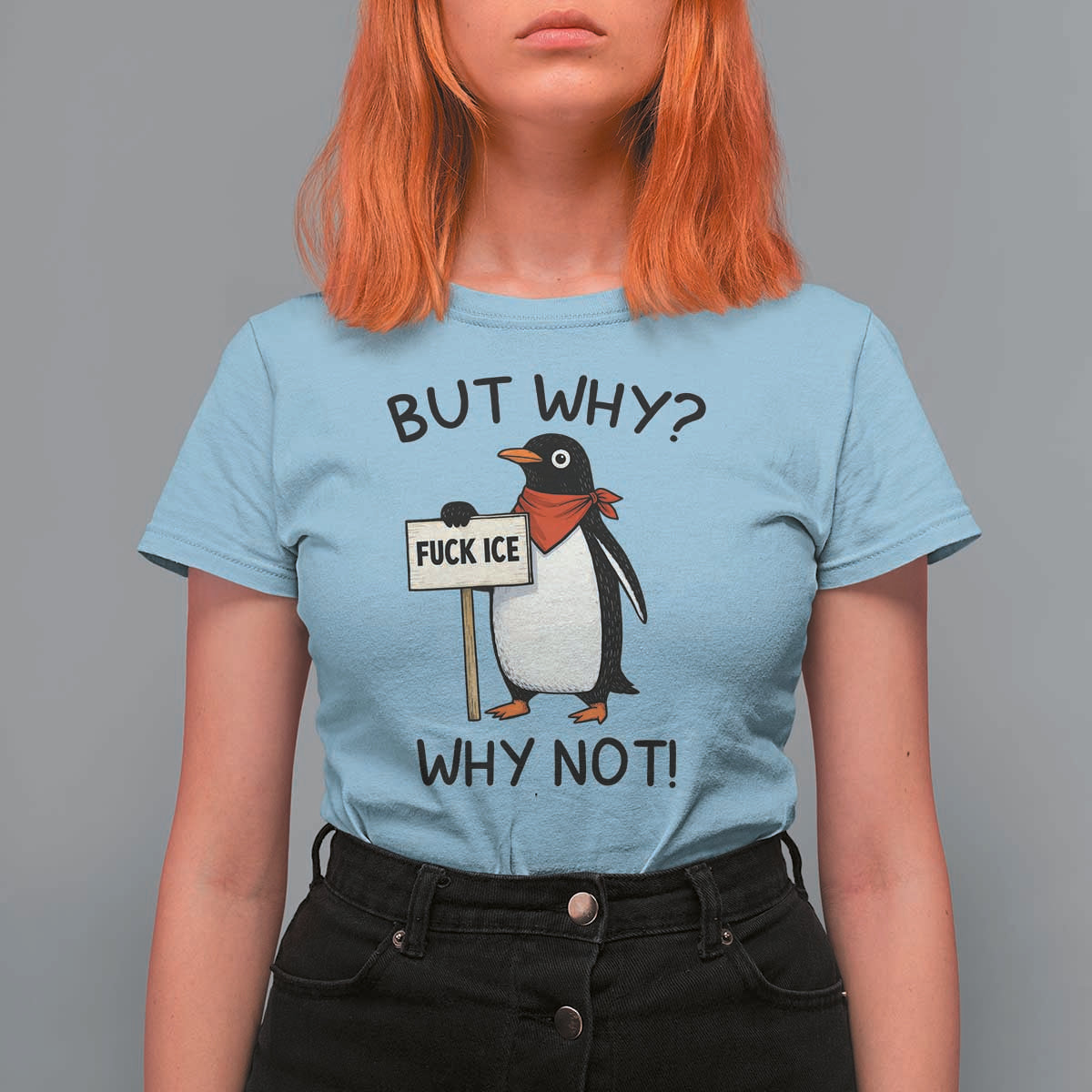 Fck ICE T Shirt For Women Nihilist Penguin Anti-Government Meme