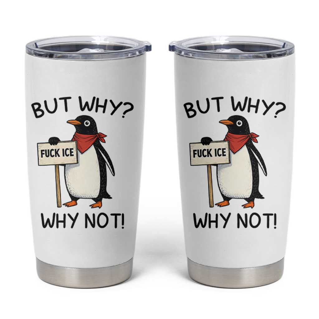 Fck ICE Tumbler Cup Nihilist Penguin Anti-Government Meme