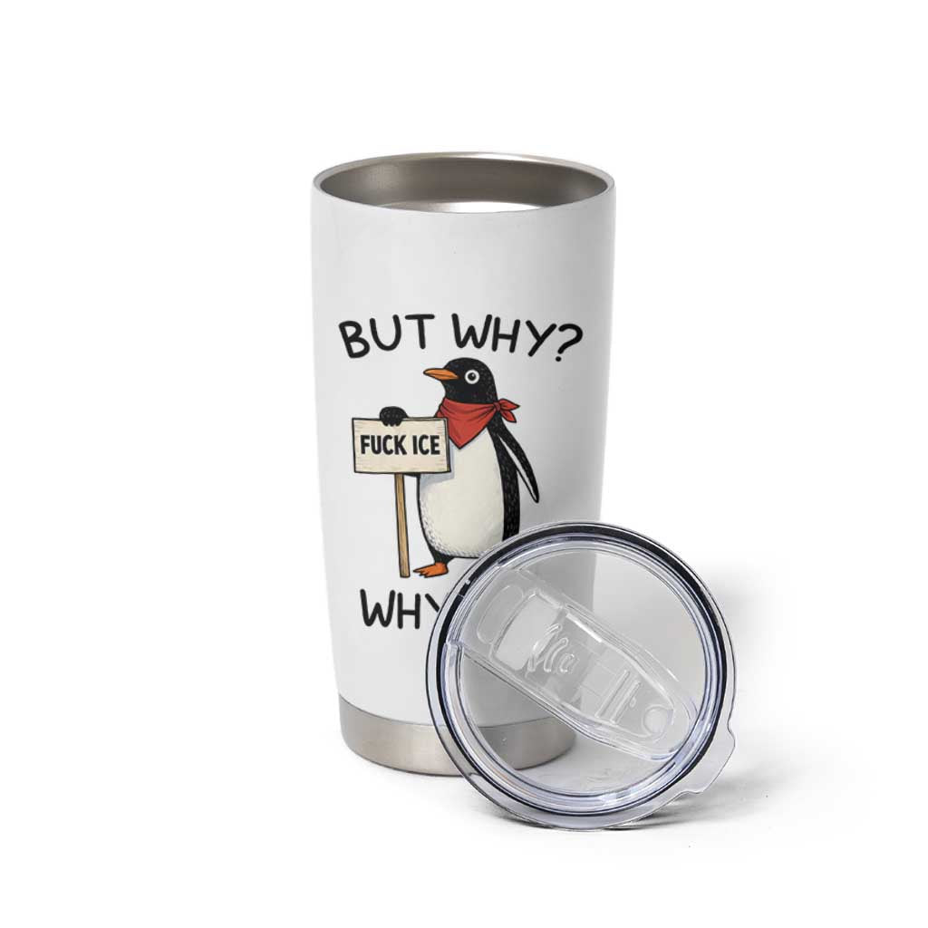 Fck ICE Tumbler Cup Nihilist Penguin Anti-Government Meme
