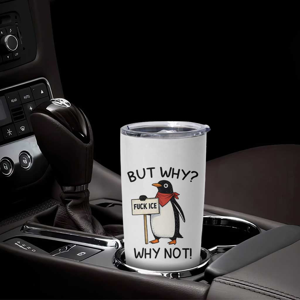Fck ICE Tumbler Cup Nihilist Penguin Anti-Government Meme