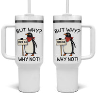 Fck ICE Tumbler With Handle Nihilist Penguin Anti-Government Meme