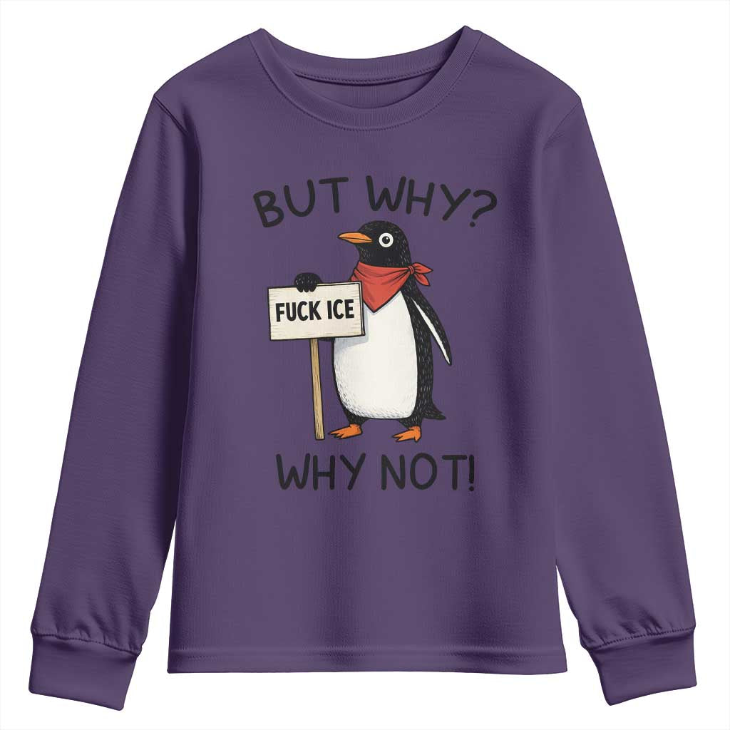 Fck ICE Youth Sweatshirt Nihilist Penguin Anti-Government Meme