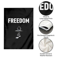 Penguin Freedom Garden Flag Funny Nihilist Penguin Hiking Mountains