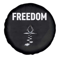 Penguin Freedom Spare Tire Cover Funny Nihilist Penguin Hiking Mountains