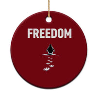 Penguin Freedom Ceramic Ornament Funny Nihilist Penguin Hiking Mountains