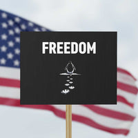 Penguin Freedom Protest Sign Funny Nihilist Penguin Hiking Mountains
