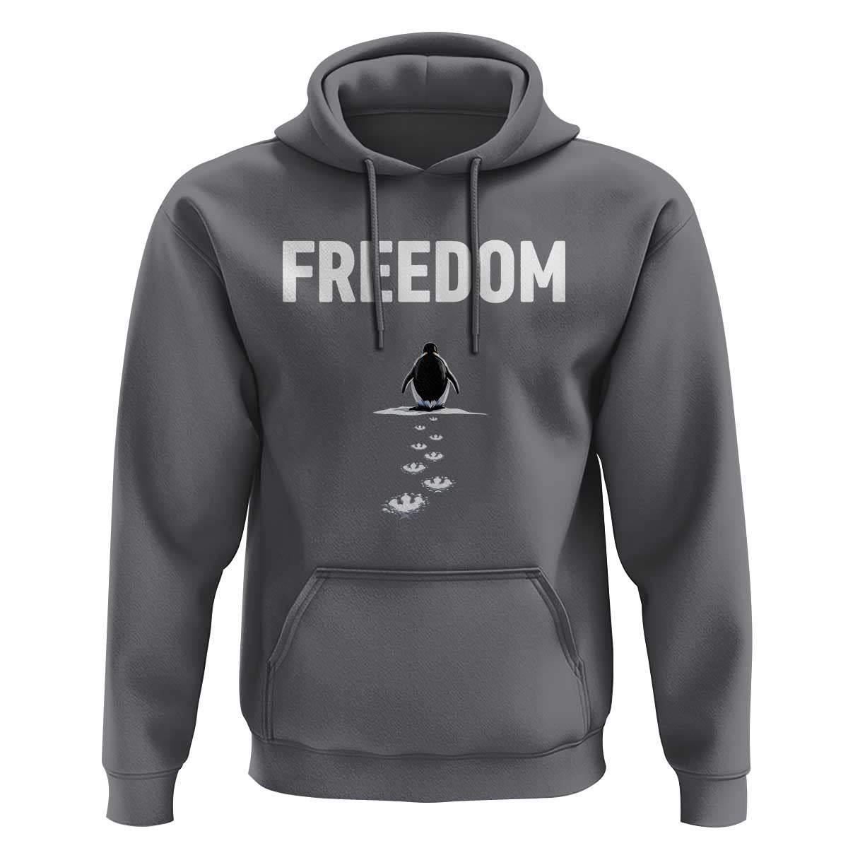 Penguin Freedom Hoodie Funny Nihilist Penguin Hiking Mountains