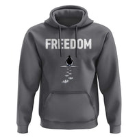 Penguin Freedom Hoodie Funny Nihilist Penguin Hiking Mountains