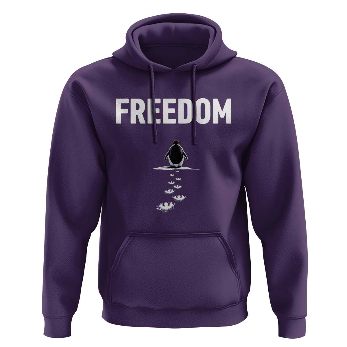 Penguin Freedom Hoodie Funny Nihilist Penguin Hiking Mountains