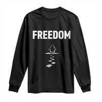 Penguin Freedom Long Sleeve Shirt Funny Nihilist Penguin Hiking Mountains