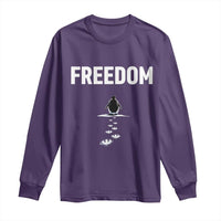 Penguin Freedom Long Sleeve Shirt Funny Nihilist Penguin Hiking Mountains