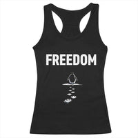 Penguin Freedom Racerback Tank Top Funny Nihilist Penguin Hiking Mountains
