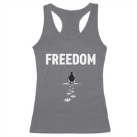 Penguin Freedom Racerback Tank Top Funny Nihilist Penguin Hiking Mountains