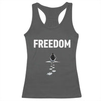 Penguin Freedom Racerback Tank Top Funny Nihilist Penguin Hiking Mountains