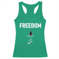 Penguin Freedom Racerback Tank Top Funny Nihilist Penguin Hiking Mountains