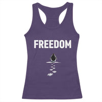 Penguin Freedom Racerback Tank Top Funny Nihilist Penguin Hiking Mountains