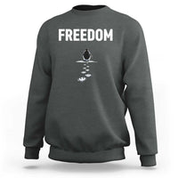 Penguin Freedom Sweatshirt Funny Nihilist Penguin Hiking Mountains