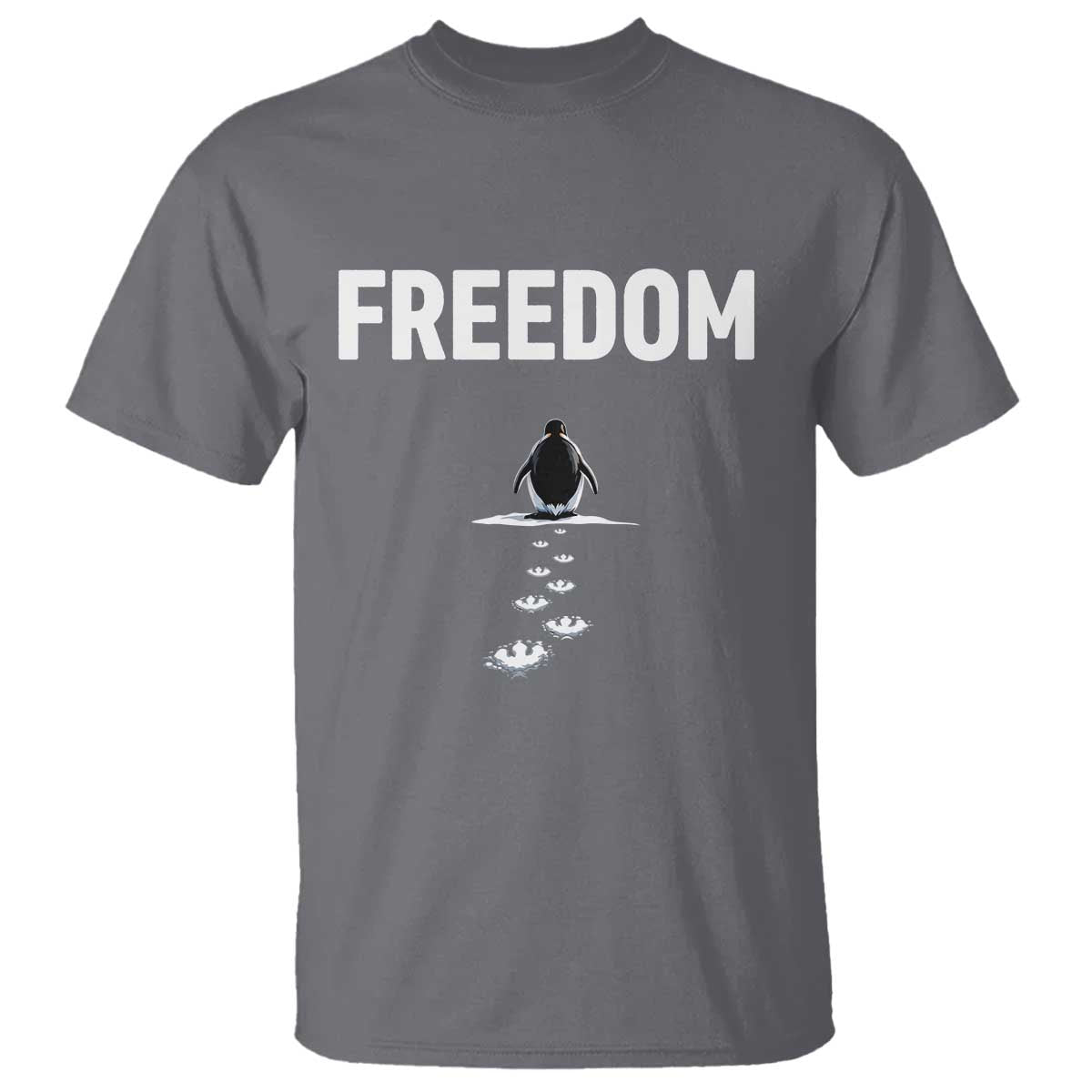 Penguin Freedom T Shirt Funny Nihilist Penguin Hiking Mountains
