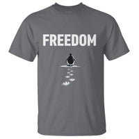 Penguin Freedom T Shirt Funny Nihilist Penguin Hiking Mountains