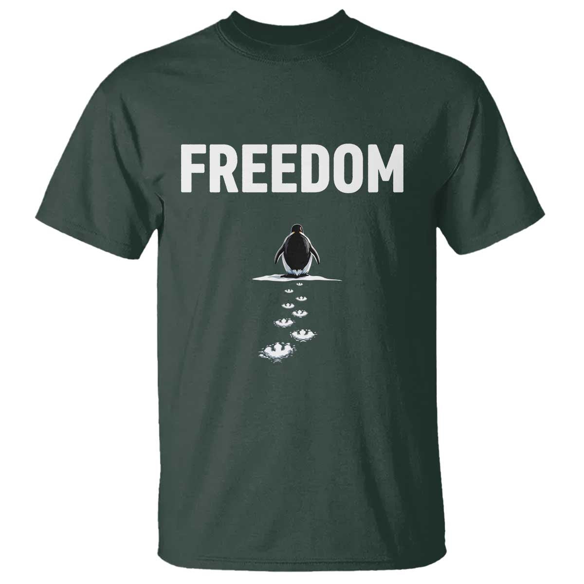Penguin Freedom T Shirt Funny Nihilist Penguin Hiking Mountains