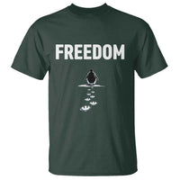 Penguin Freedom T Shirt Funny Nihilist Penguin Hiking Mountains