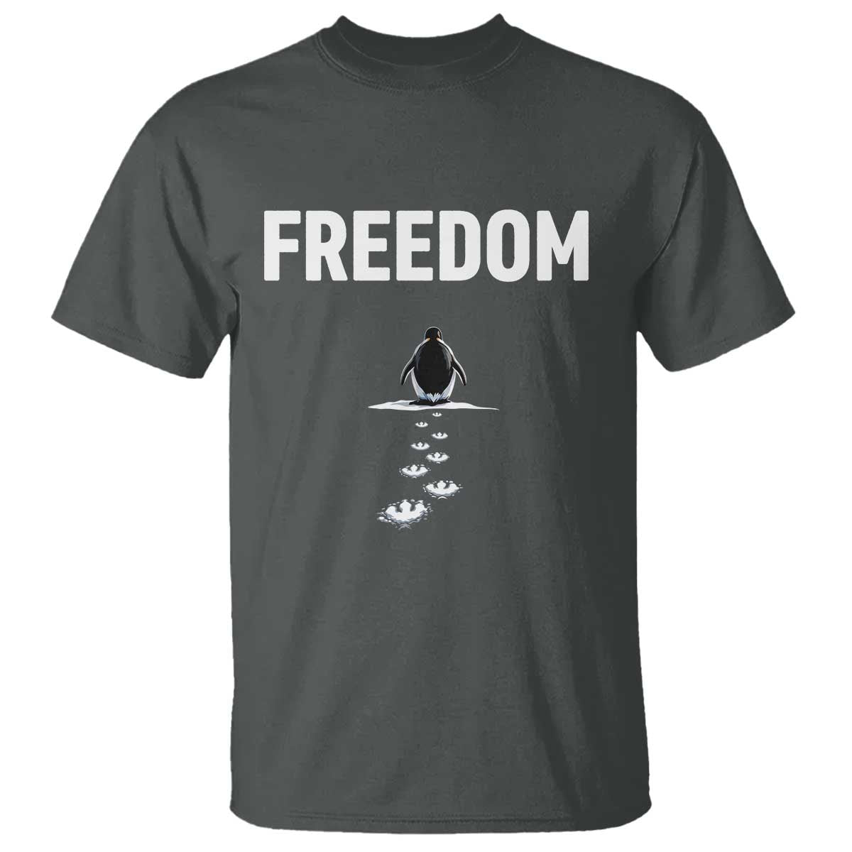 Penguin Freedom T Shirt Funny Nihilist Penguin Hiking Mountains