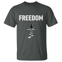 Penguin Freedom T Shirt Funny Nihilist Penguin Hiking Mountains