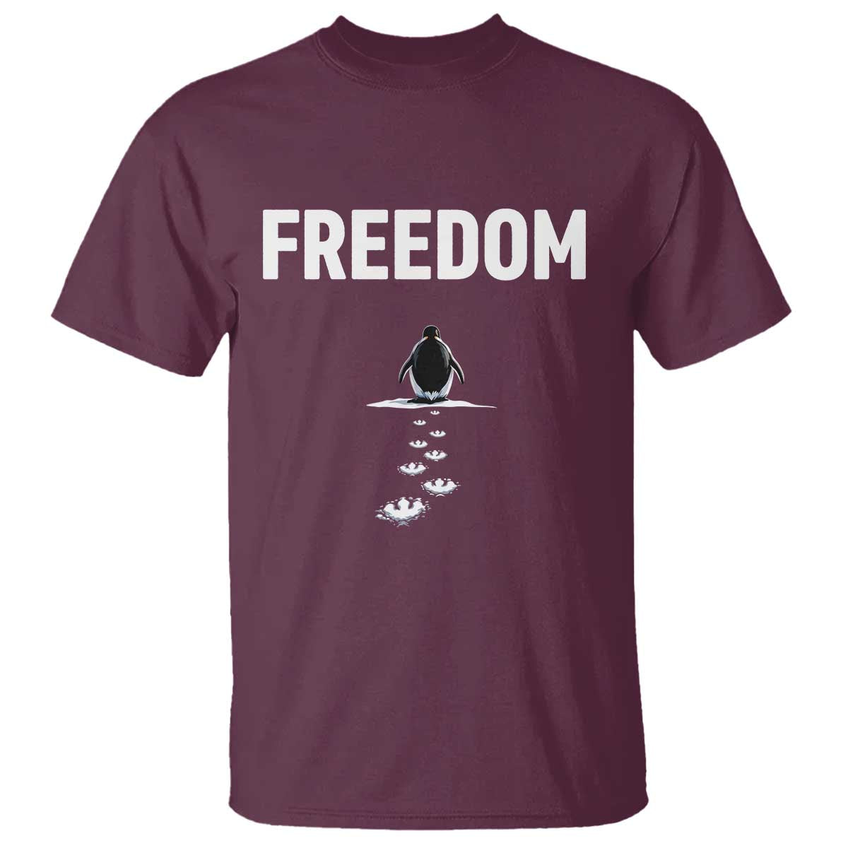 Penguin Freedom T Shirt Funny Nihilist Penguin Hiking Mountains