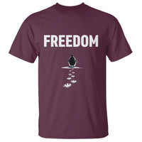 Penguin Freedom T Shirt Funny Nihilist Penguin Hiking Mountains