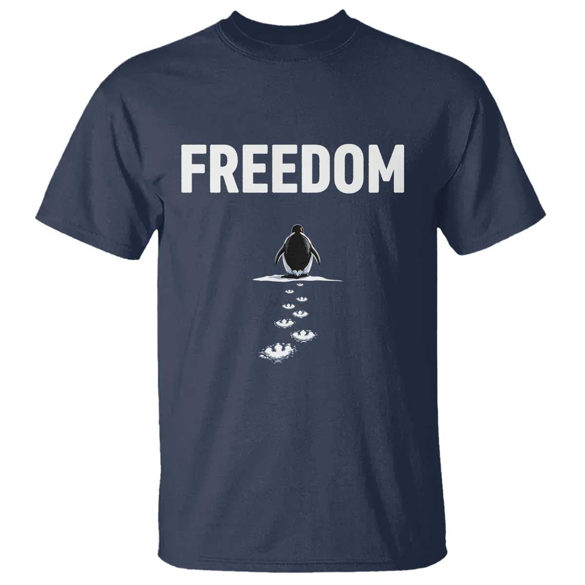 Penguin Freedom T Shirt Funny Nihilist Penguin Hiking Mountains