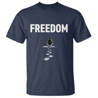 Penguin Freedom T Shirt Funny Nihilist Penguin Hiking Mountains