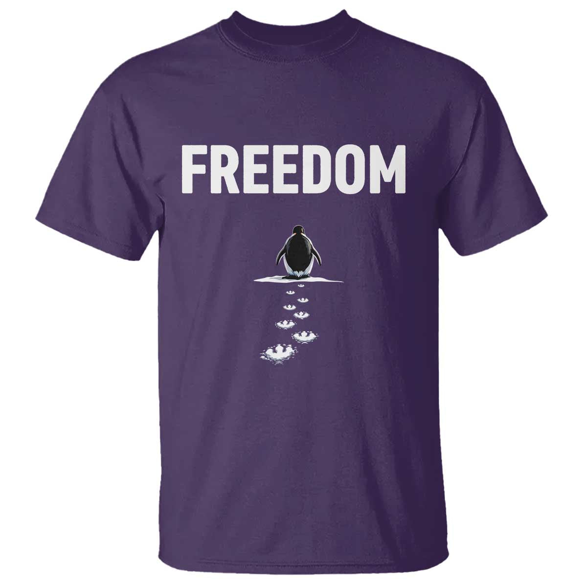 Penguin Freedom T Shirt Funny Nihilist Penguin Hiking Mountains