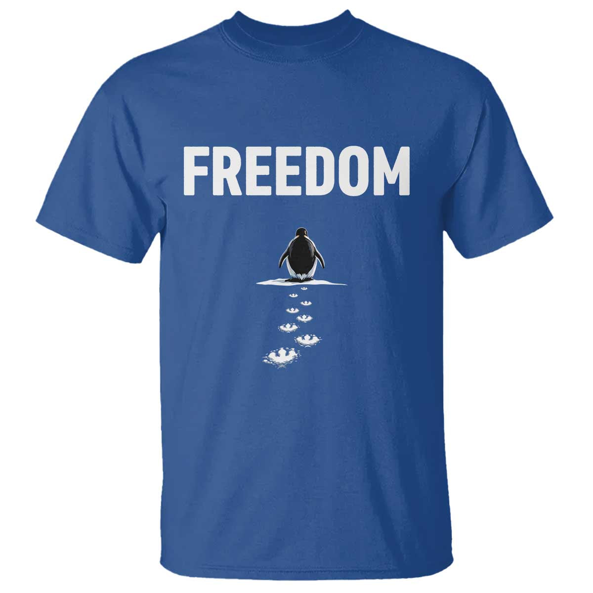 Penguin Freedom T Shirt Funny Nihilist Penguin Hiking Mountains