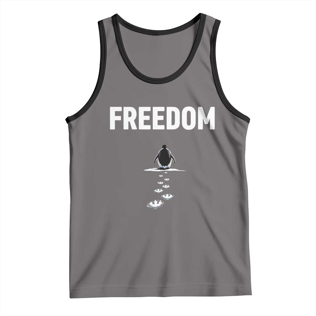 Penguin Freedom Tank Top Funny Nihilist Penguin Hiking Mountains