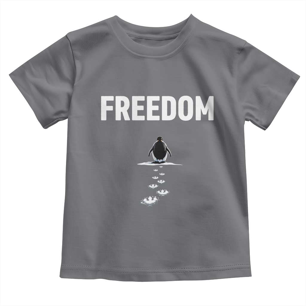 Penguin Freedom Toddler T Shirt Funny Nihilist Penguin Hiking Mountains