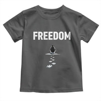 Penguin Freedom Toddler T Shirt Funny Nihilist Penguin Hiking Mountains