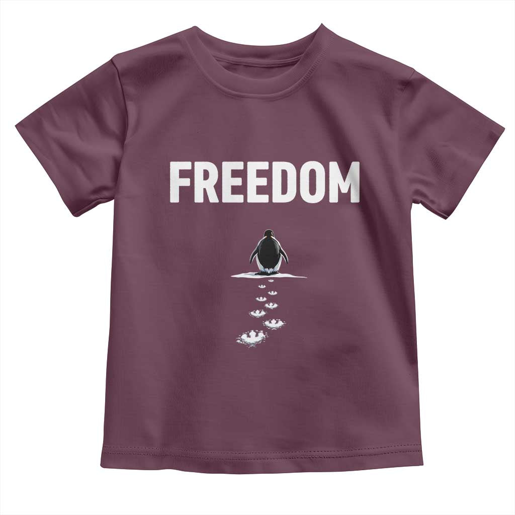 Penguin Freedom Toddler T Shirt Funny Nihilist Penguin Hiking Mountains
